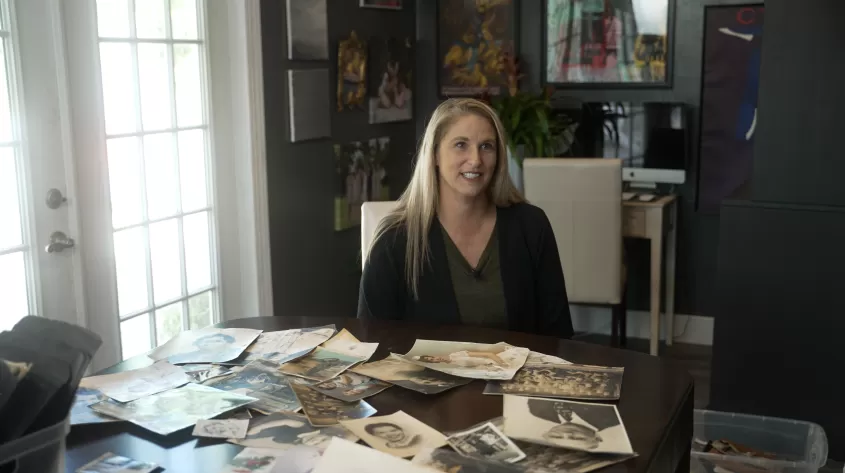 Krista is restoring photos damaged in the hurricane. 