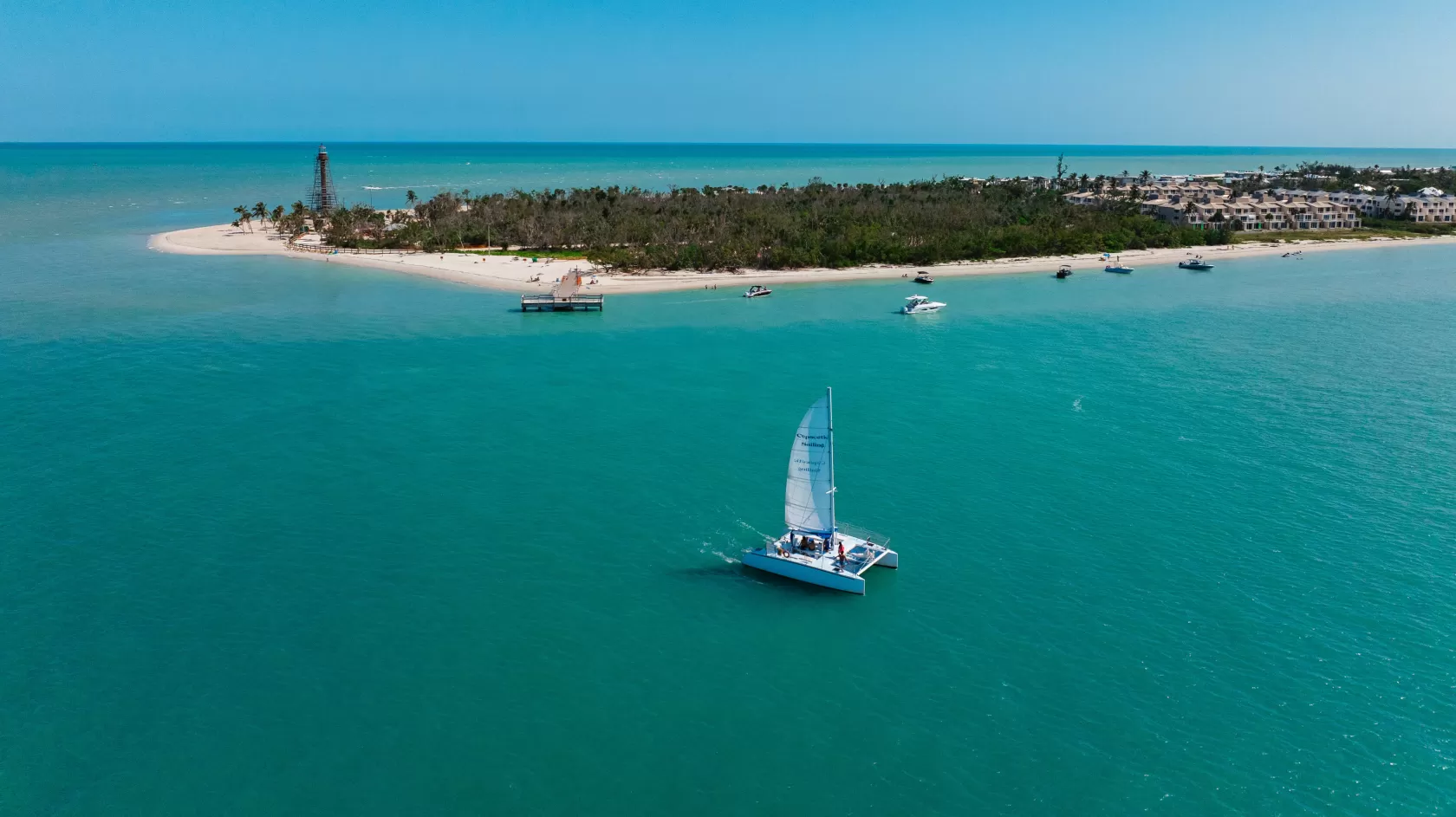 A sailboat in the ocean