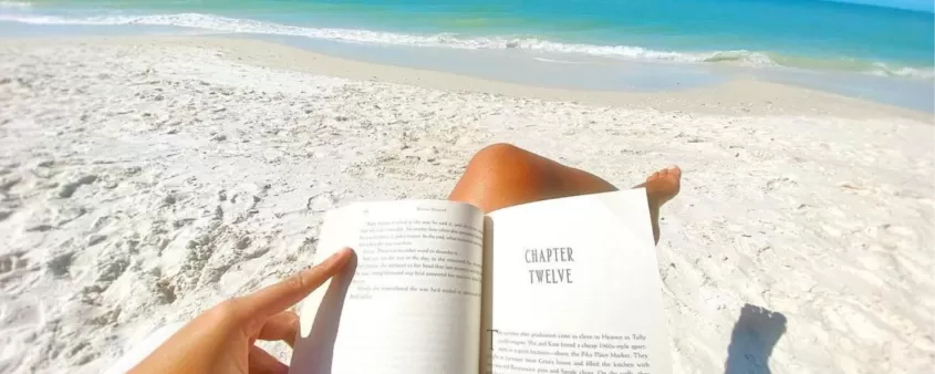 Reading on the beach