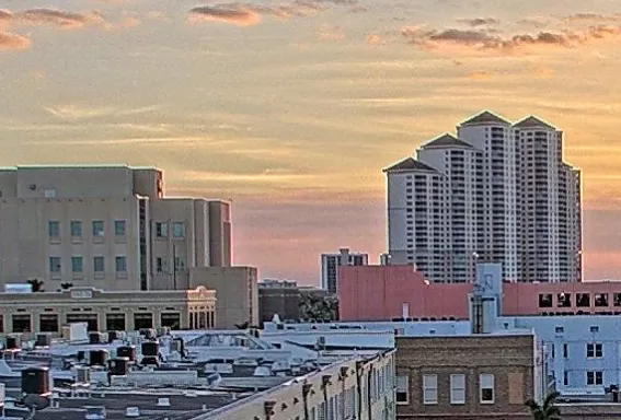 Downtown Fort Myers at sunset